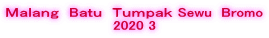 Ｍａｌａｎｇ　Bａｔｕ　Ｔｕｍｐａｋ Sewu  Bromo 2020 3